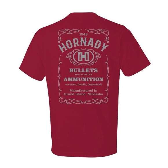 Hornady Mens 2X Cardinal Red T Shirt Ammunition Bullets Graphic Tee - Picture 2 of 3